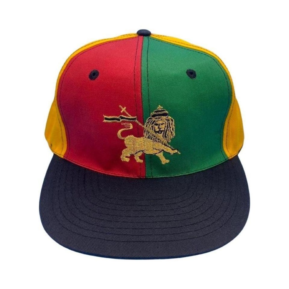 Vintage 90s LION OF JUDAH‎ rasta snapback hat - Bob Marley vibe